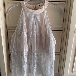 Necessary Clothing White Tank Top w Blush Crop Top